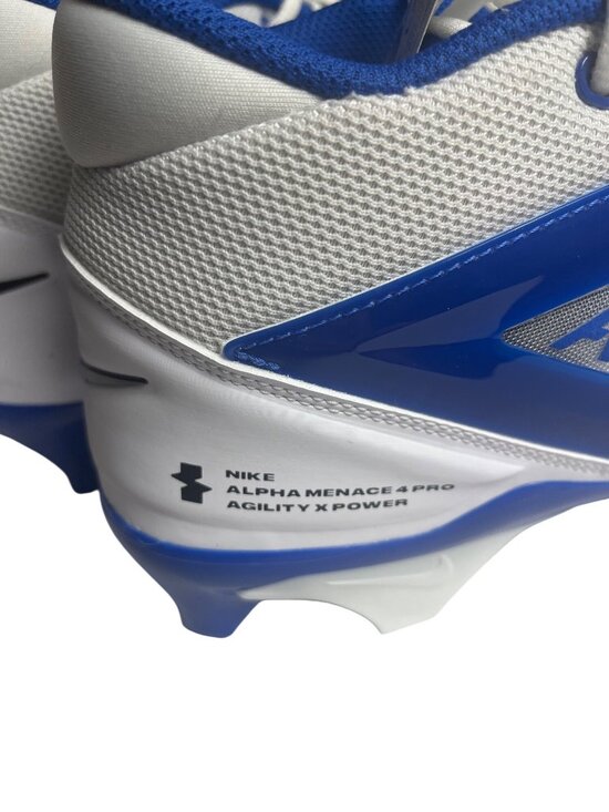 Nike Alpha Menace 4 Pro Football Cleats White/Blue Size 13.5 US Agility X Power main image 10